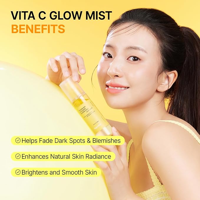 Vita C Mist, Glow Mist for Dewy Skin, Makeup Setting Spray for face, Korean Skin Care, Vegan, 3.38 Fl Oz