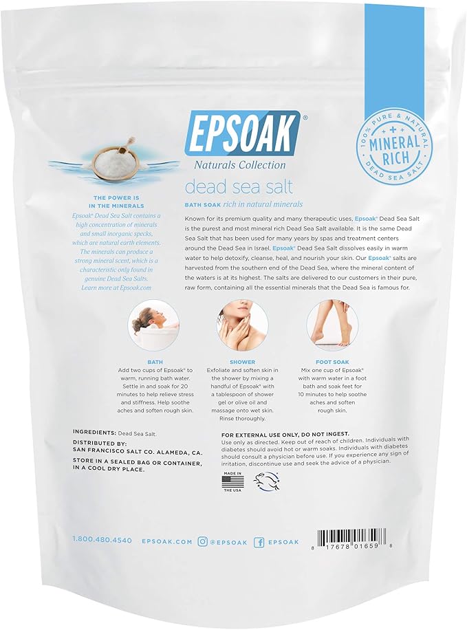 Epsoak Dead Sea Salt - 2 lb. Bag Fine Grain