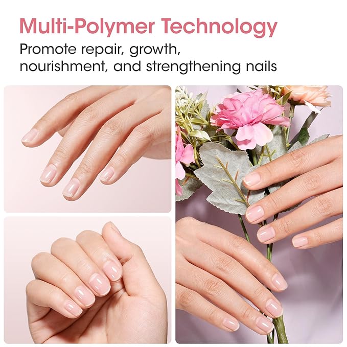 Gellen Nail Strengthener Protein | Nail Growth Strengthen & Repair Thin Weak Damaged Nails | Keratin Calcium Nourish Nail Care Treatment Sakura Scent, 15ml Air Dry Clear Finish