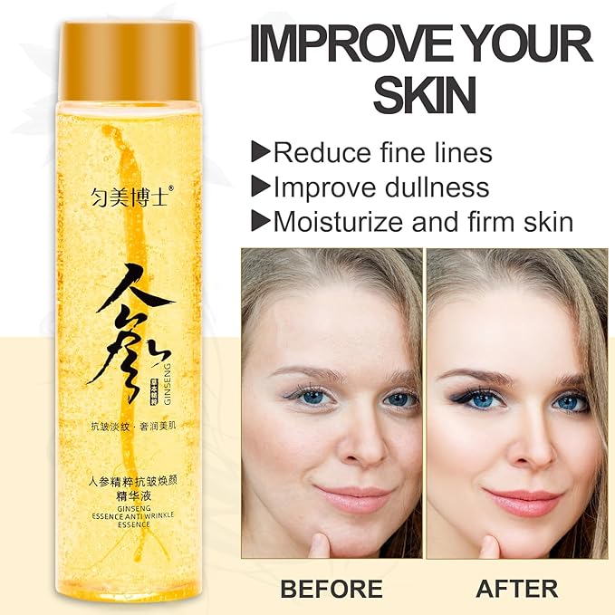 SUNDEER Ginseng Extract Liquid，Ginseng Polypeptide Anti-Ageing Essence，Ginseng Extract Anti-Wrinkle Original Serum Oil，Korean Red Ginseng Serum for Reduce Fine Lines, Moisturizing (2 Bottle)
