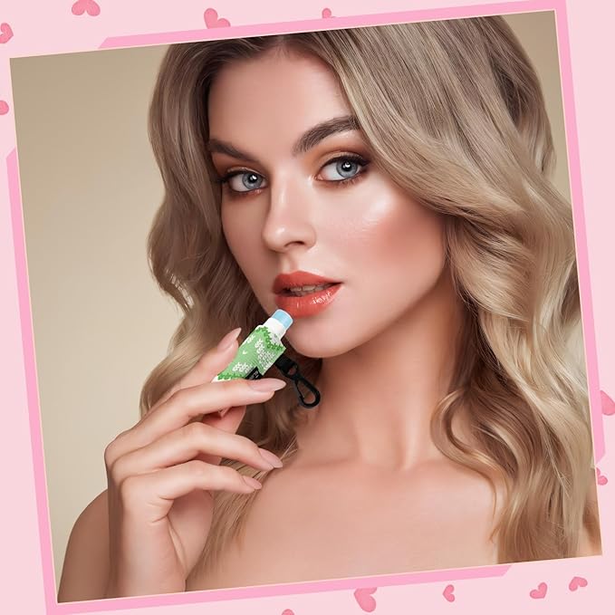 Chapstick Holder Key Chain, Lip Balm Holder for Chapstick Lip Gloss, Elastic Sleeve Chapstick Keychain Holder for Keys Purse Lanyard Gift for Women Girls (Lace, 4pcs)