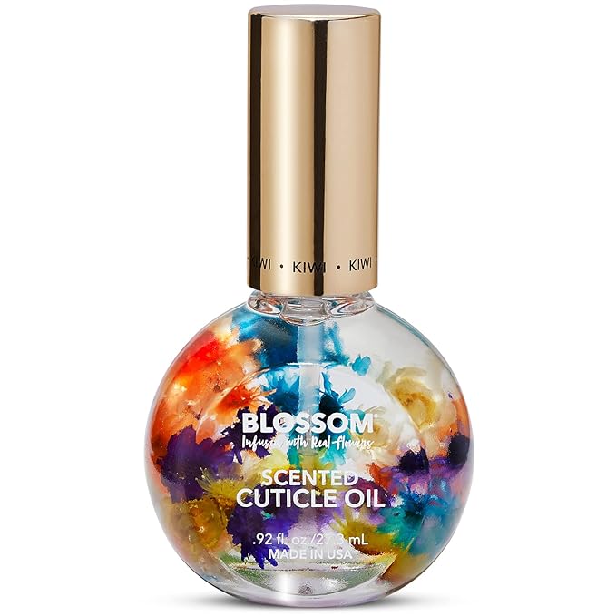 Blossom Hydrating, Moisturizing, Strengthening, Scented Cuticle Oil, Infused wtih Real Flowers, Made in USA, 1.84 fl oz, 2 Pack Bundle, Strawberry + Kiwi