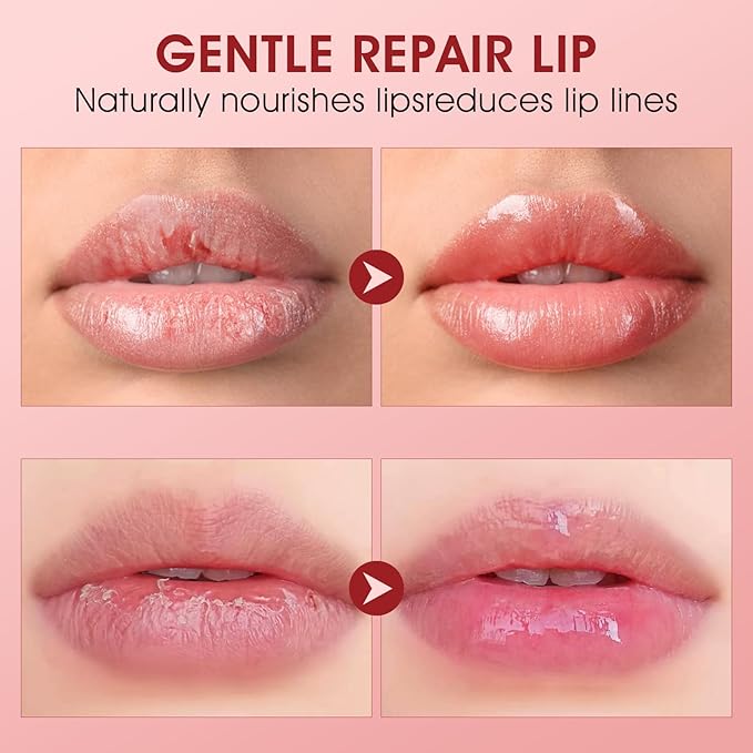 Lip Scrub & Lip Mask Set, Cherry Lip Exfoliator Scrub, Christmas Gifts Stocking Stuffers Gift for Women, Overnight Suger Lip Treatment, Repair Dry Cracked Lips - with Lip Brush (10g*2)