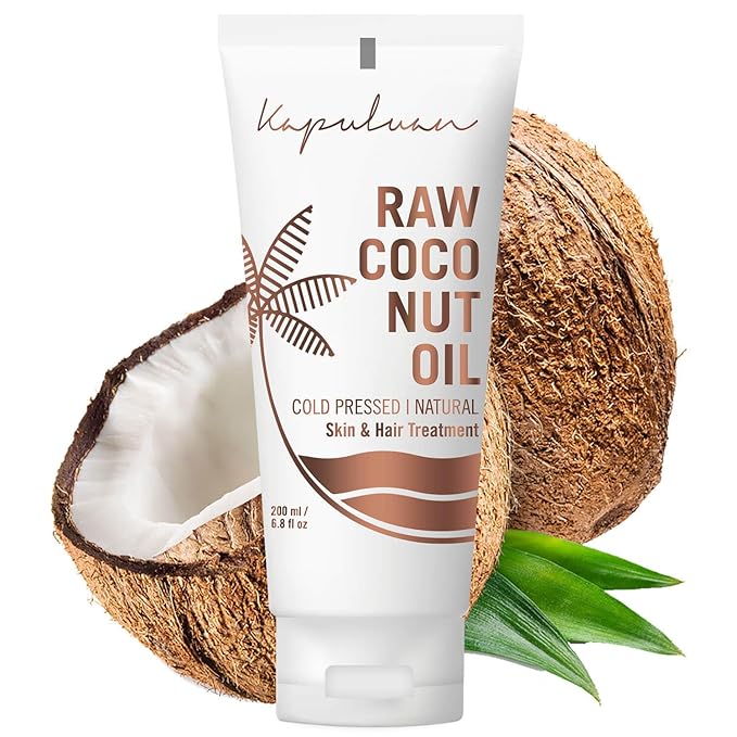 Kapuluan Raw Coconut Oil for Skin, Hair – Raw Extra Virgin Coconut Oil 200ml and Massage Body Oil, Orange Essential Oil - 8 oz - Bundle