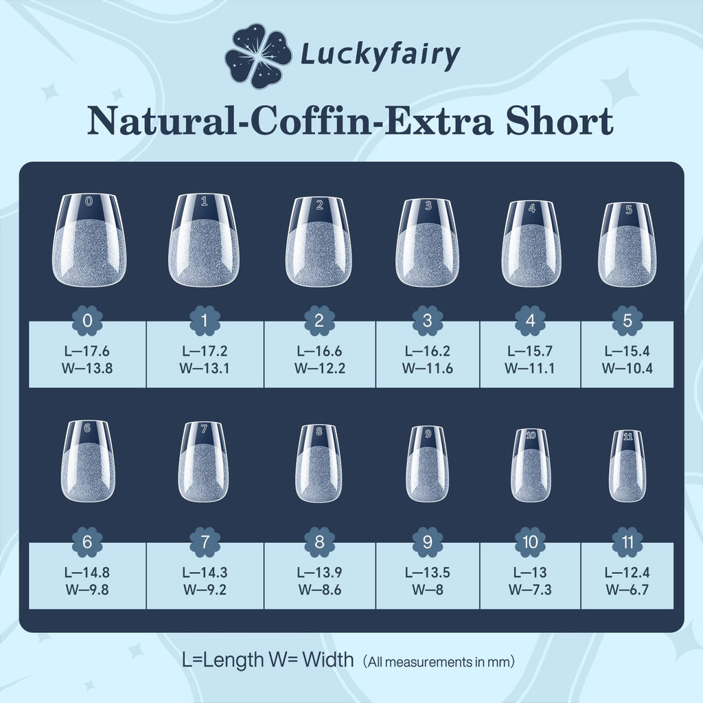 Extra Short Coffin Nails Tips: XS 360Pcs Pre-shape Press on Short Nails Full Cover Gel Tips, 12 Sizes Clear Coffin Nail Acrylic False Fake Nails Extension DIY Salon