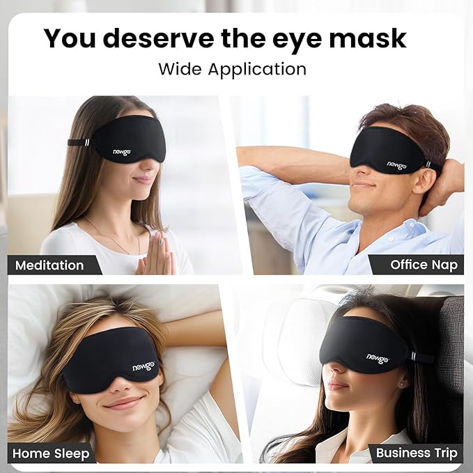 NEWGO Cooling Gel Eye Mask 3D Soft Cold Eye Mask, Eye Ice Pack with Zero Eye Pressure Hot Cold Therapy Blackout Sleep Mask for Puffiness, Dark Circles, Dry Eyes, Headaches and Stress Relief