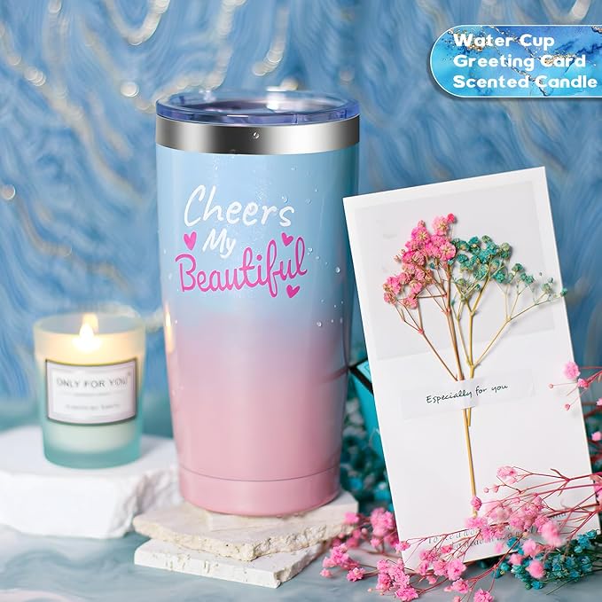 Gift Basket,Get Well Soon Gifts for Women,Relaxing Spa Gift Basket Set,Birthday Gifts for Women,Gift Basket Set for Mom Sister Best Friend Teacher Nurse Cowoker,Blue and Pink Gift Basket