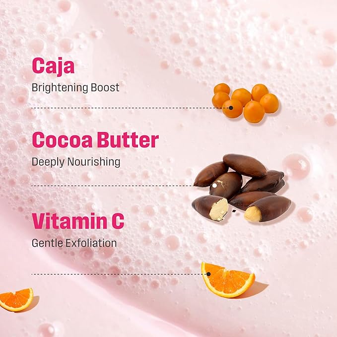 Nutrius Brazilian Body Butter Cream Berry Bliss - Experience Luxe Hydration, Acai, Mango, Cocoa & Cupuacu, Vitamin C for Radiant Glow - Vegan & Cruelty-Free Formula, Crafted for Silky-Smooth - 6 FL OZ