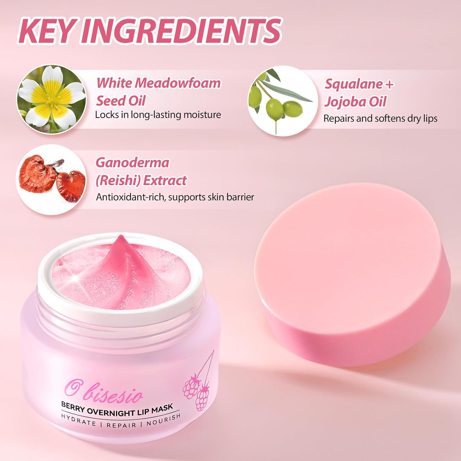 Lip Sleeping Mask,Moisturizing Lip Balm Containing Squalane and Jojoba Oil,Lip Care Cream That Provides Long-Lasting Moisture and Deep Nourishment,Fruity-Scented Lip Balm,Light and Non-Sticky.