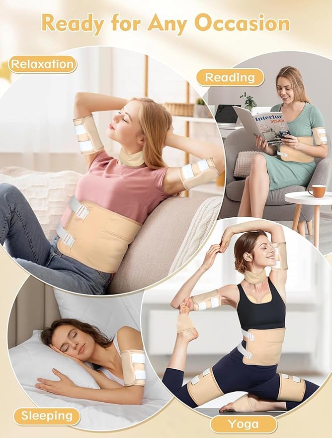 Castor Oil Pack, 8-Piece Reusable Organic Castor Oil Pack Kit, Suitable for Chest, Neck, Waist, Back, and Knees, Customizable Pressure Sticker Flexible Tape, Machine Washable