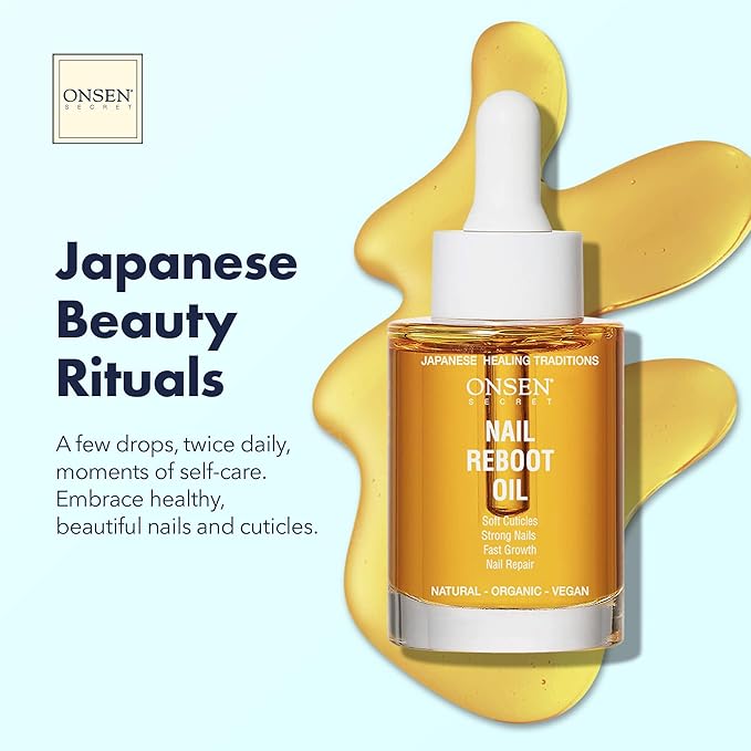 Organic Cuticle Oil for Nails - USA Made - Japanese Treatment for Damaged Nails - Natural Nail Cuticle Repair - Visible Results For Perfect Results - Nail Strengthener and Growth Reboot Oil 2x30ml