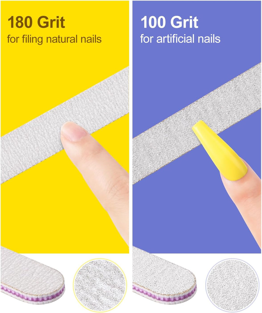 MORGLES Nail File and Buffer Blocks with Nail Care Kit, 13 Pcs Manicure Kit for Women with Milk and Honey Cuticle Oil and Cuticle Trimmer Set