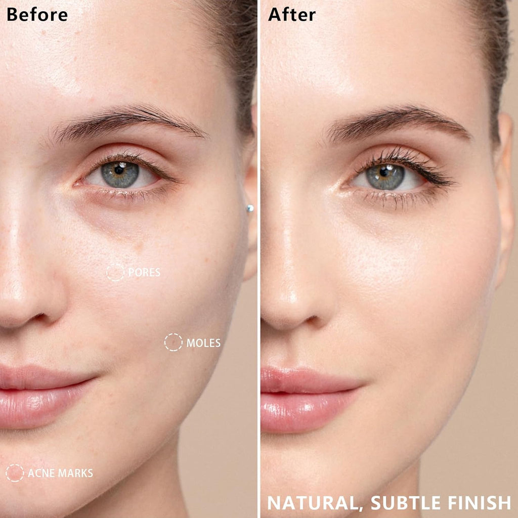 AirBrush Silky Mist Foundation Spray Makeup With Primer and Brush, Full Coverage Foundation for Smooth Radiant Finish, Breathable Lightweight Hydrating (#2 Beige)