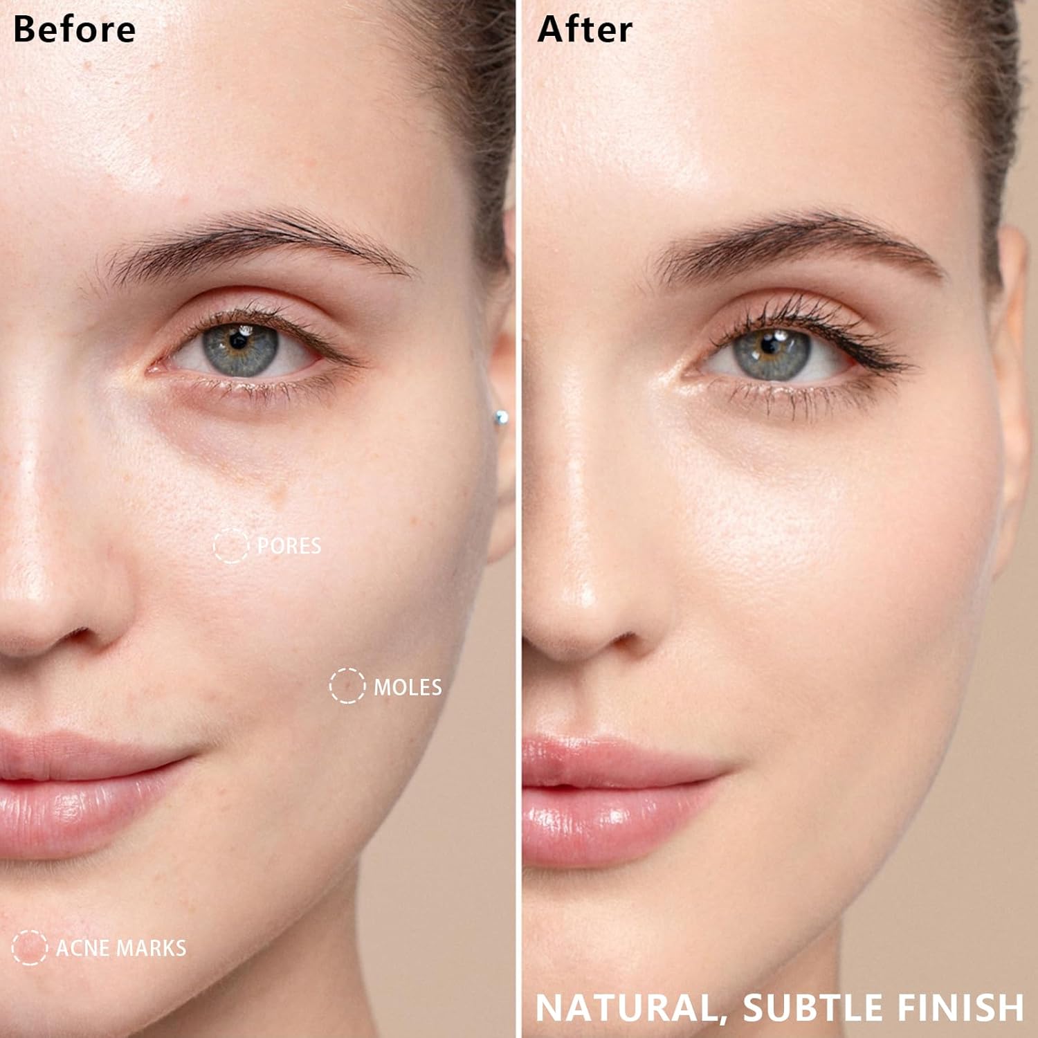 AirBrush Foundation Spray With Primer and Brush, Silky Mist Foundation Spray Makeup, Full Coverage Foundation for Smooth Radiant Finish, Formula Breathable Lightweight Hydrating(#4 Porcelain)