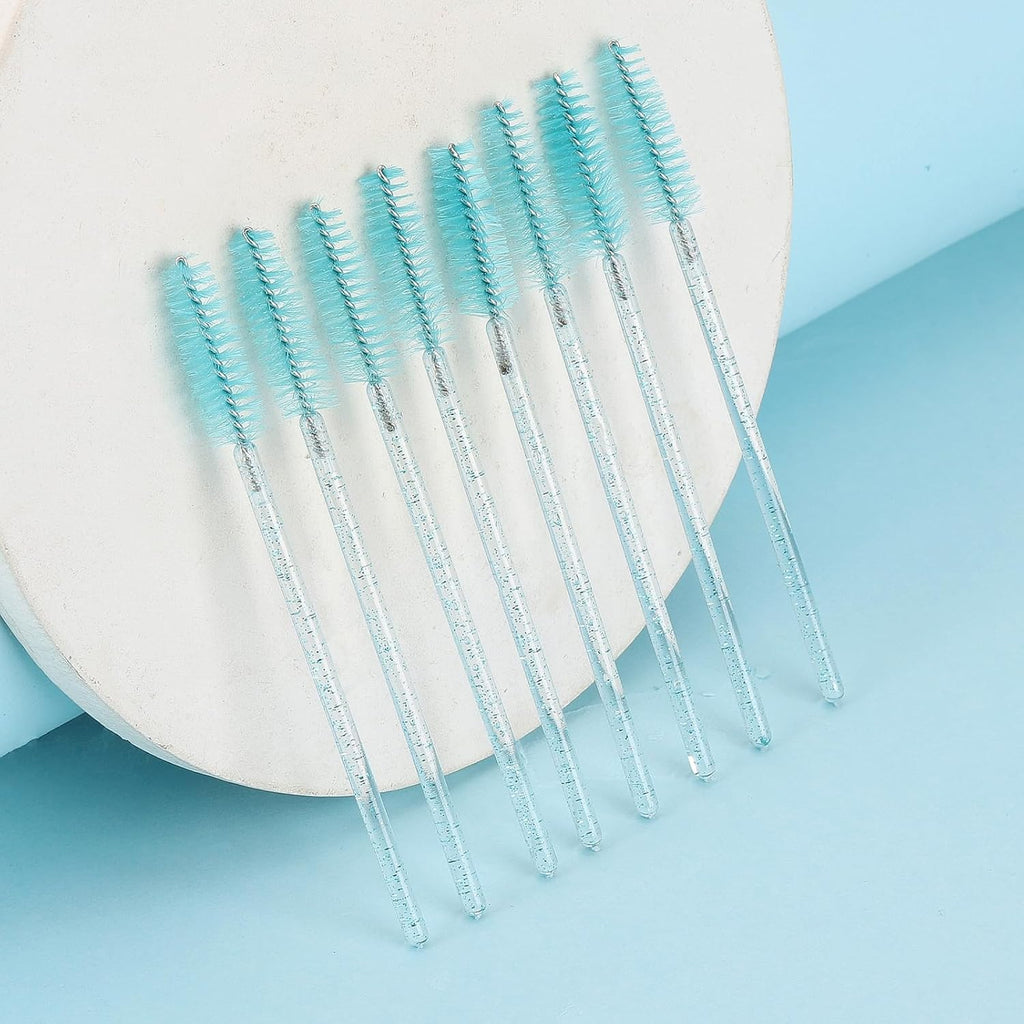 Tbestmax 500 Disposable Mascara Wands Eyelash Brush Blue Spoolies for Eyebrow Eye Lash Extension