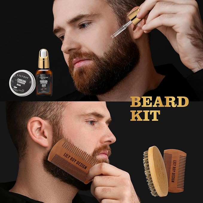 Father's Day Bath & Beard Gift for Men - 12-Piece Men’s Beard & Body Care Gift Set, Luxury Grooming Kit with Beard Wash | Christmas, Birthday Gifts for Him, All Occasion for Dad, Boyfriend, Husband