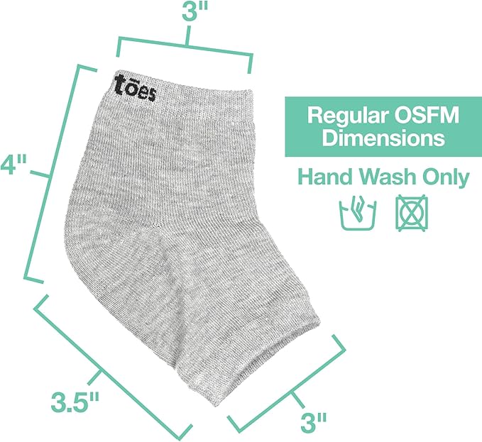 ZenToes Moisturizing Heel Socks 2 Pairs Gel Lined Toeless Spa Socks to Heal and Treat Dry, Cracked Heels While You Sleep (Regular, Gray)