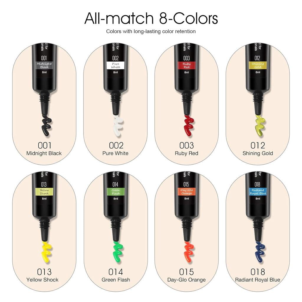 8 Colors Nail Stamping Polish Gels for Nail Stamp Print Polish Stamper DIY Nail Art Stamping Manicure