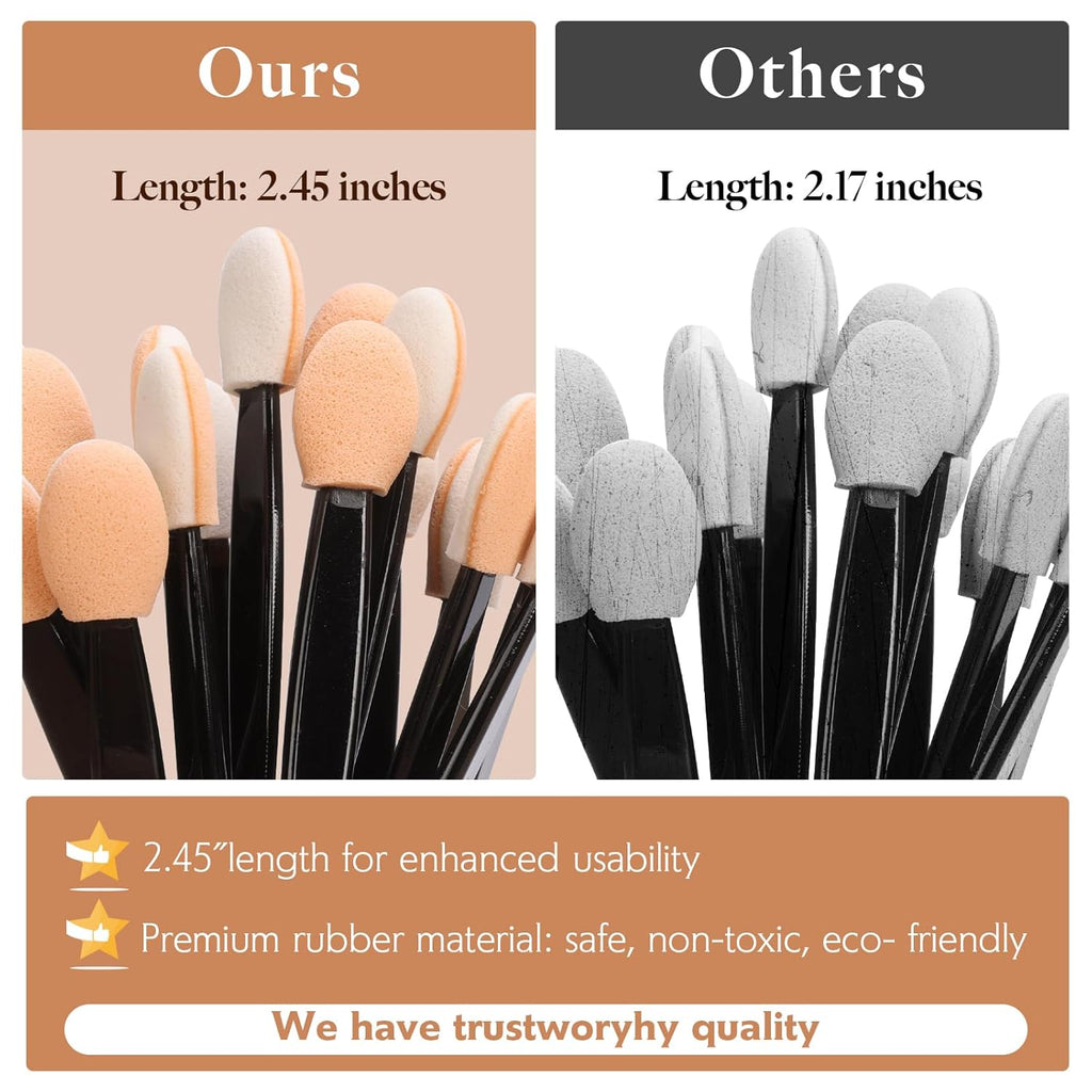 150 PCS Eyeshadow Applicators Sticks with Container. 2.45' Professional Disposable Eye Shadow Makeup Brushes