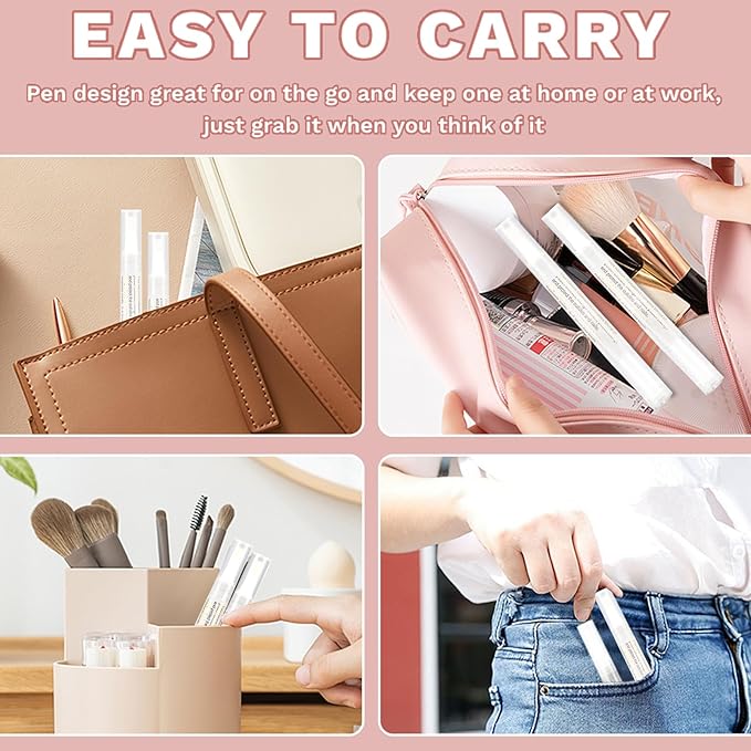 Meschett 2PCS Cuticle Oil Pens for Nail Care,Cuticle Revitalizer Oil Pen with Soft Brush,Cuticle Oil to Prevent Nail Cracking and Dry (Aloe & Jasmine Flavor)