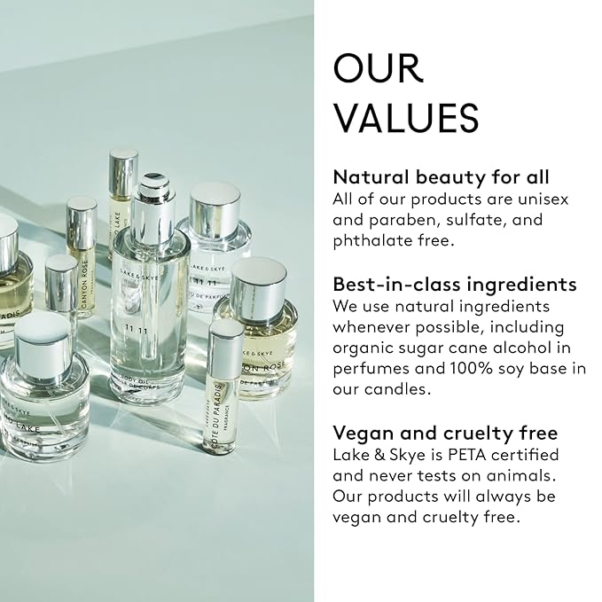 Lake & Skye 11 11 Body Oil Mini, 0.33 fl oz (10 ml) - Hydrating with Vitamin E & Sweet Almond Oil - Sheer & Uplifting Scent