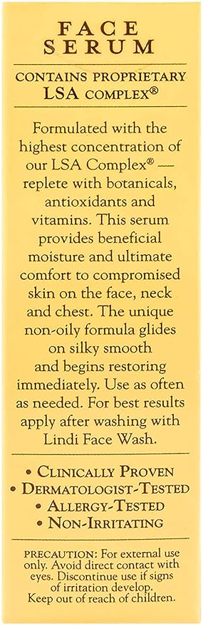 LINDI SKIN Face Serum Citrus - Ultimate Moisture and Comfort To Restore Your Skin Immediately - Reduce Facial Rash, Redness, and Itching - Relieves Uncomfortable Effects of Chemo Rash (1 fl oz)