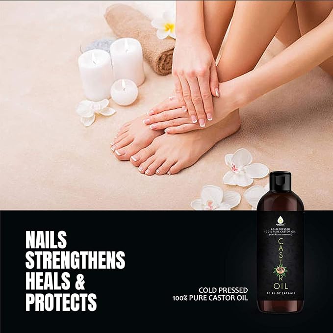 Pursonic 2-Pack Castor Oil (160oz) Cold-Pressed, 100% Pure, Hexane-Free Castor Oil-Moisturizing & Healing, For Dry Skin, Hair Growth - For Skin, Hair Care, Eyelashes