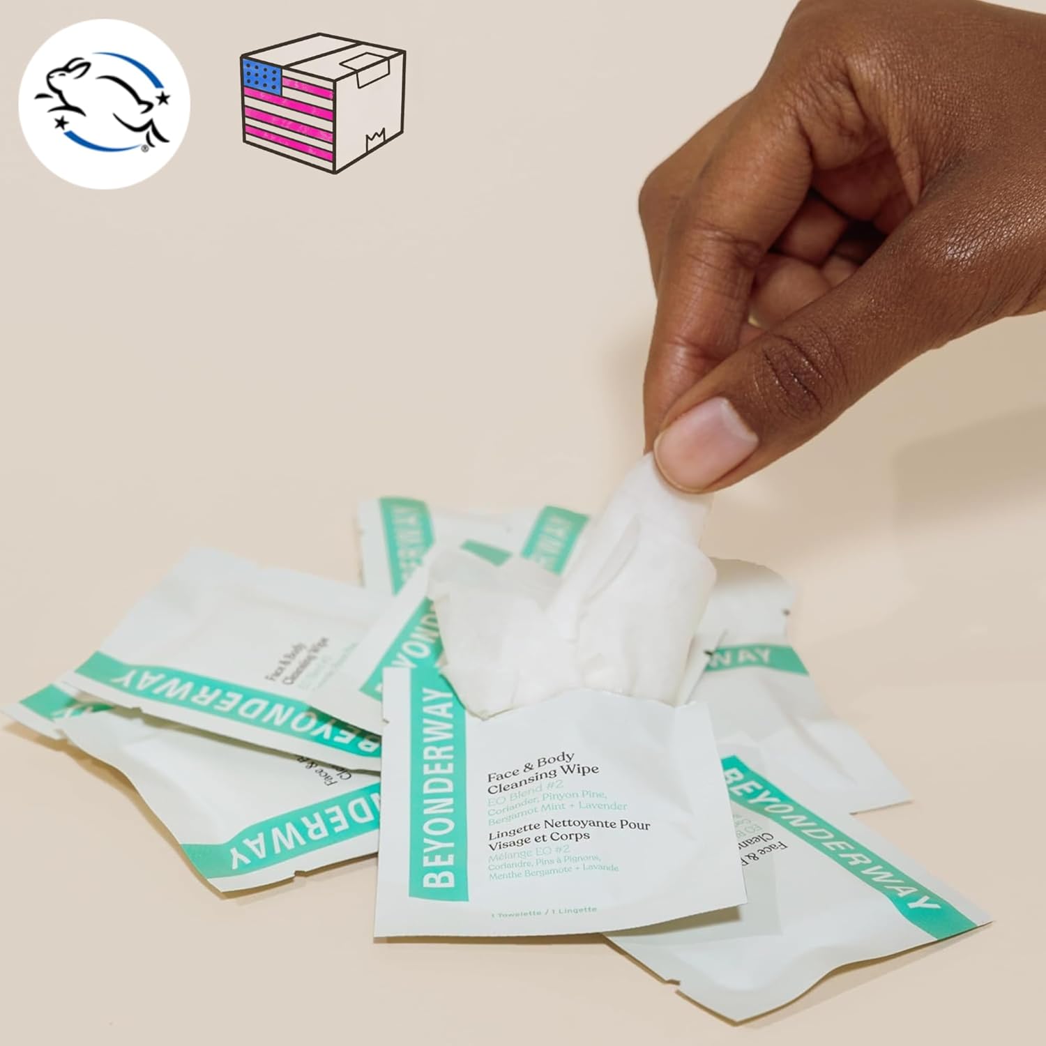 Cleansing Wipes - Essential Oils Blend of Bergamot Mint, Coriander, Lavender, Pinyon Pine with Aloe Vera – Face & Body Refresh, Skin Microbiome Balance, Dermatology Tested