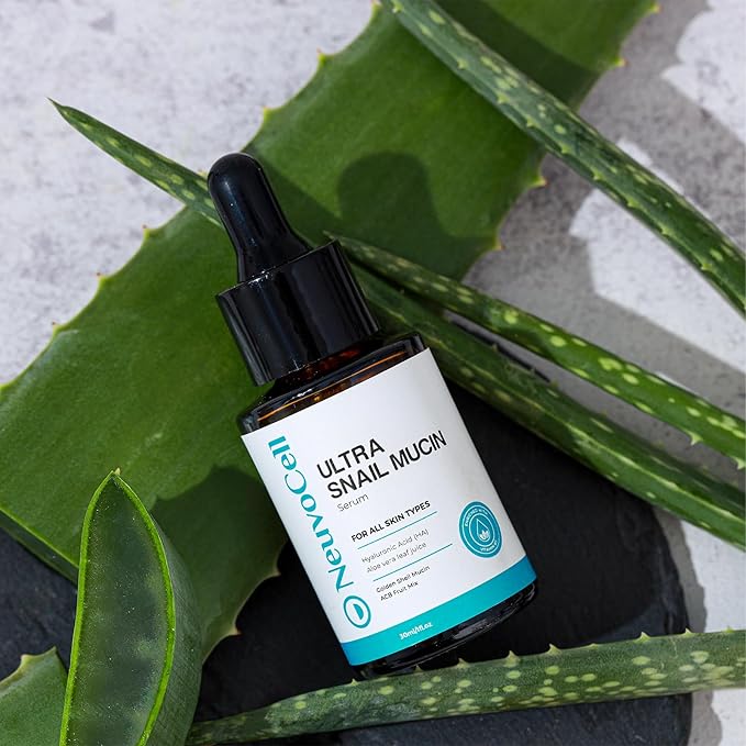 '-Ultra Snail Mucin Serum, Reduces the Appearance of Fine Lines & Wrinkles, Snail Serum for Face, Anti Wrinkle Serum, Snail Mucin Skin Care Hyaluronic Acid, Aloe, AHAs, 1fl.Oz