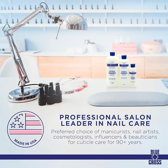 Blue Cross Hydrating, Moisturizing, Strengthening Cuticle Remover Oil with Lanolin + Extra Strength Callus Remover Gel for Heel or Feet, 32 oz each, 2 pack Professional Bundle