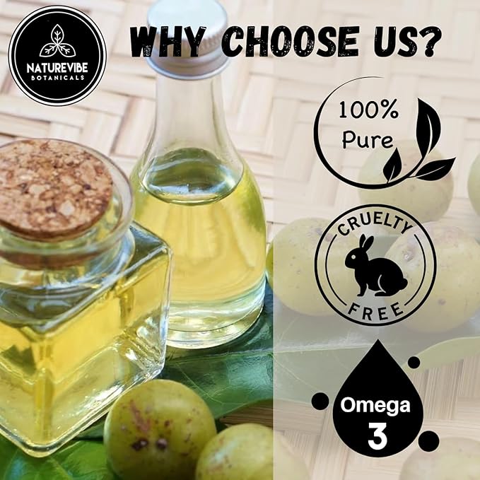 Naturevibe Botanicals Amla Oil 32 Ounces | 100% Pure and Natural | Great for Skin Care and Hair Care