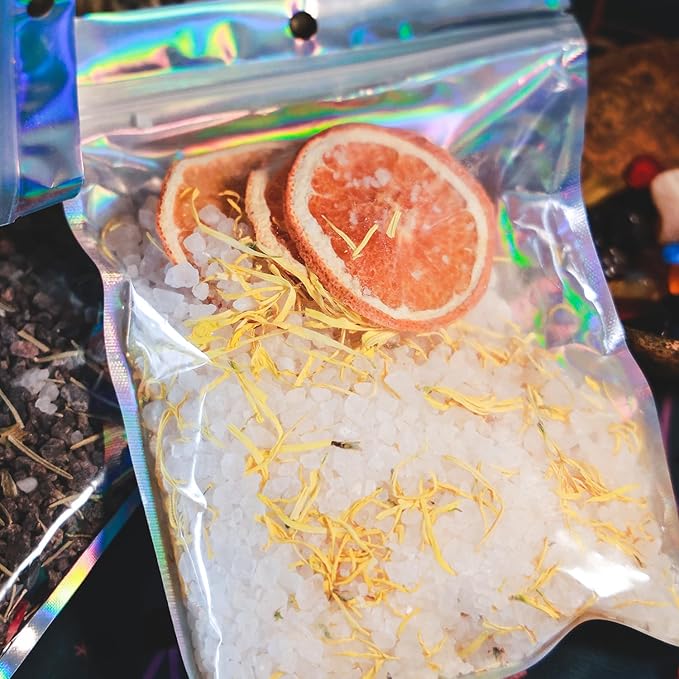 Natural Bath Salts, Botanical Bath Tea, Herbal Bath Tea, Salt Soak, Ritual Bath Salts, Self Care Set, Spiritual Bath Soak, Ritual Herbs