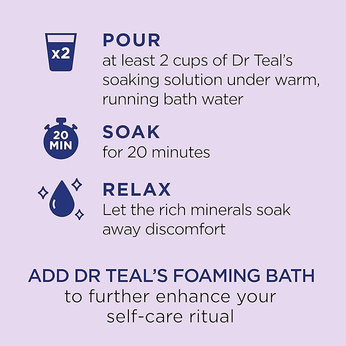 Dr Teal's Epsom Salt Magnesium Soak, Soothe & Sleep with Lavender, 3 lbs