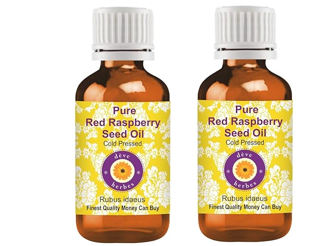 dève herbes Pure Red Raspberry Seed Oil (Rubus idaeus) Cold Pressed (Pack of Two) 100ml X 2 (6.76 oz)