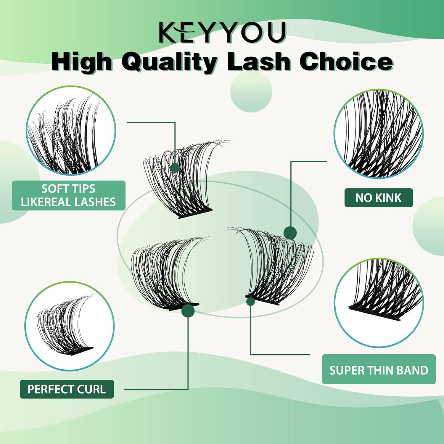 Lash Clusters 96pcs Individual Lashes Y11 D Curl 12mm Cluster Lashes KEYYOU Volume Wispy Lash Extension Soft&Comfortable Easy DIY at Home(Y11 D-12mm)