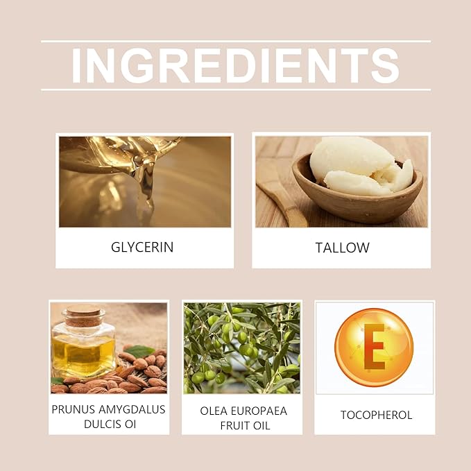 Grass Fed Beef Tallow for Skin Care, Whipped Beef Tallow for Skin, Beef Tallow Face Moisturizer Beef Tallow Cream Natural Organic Moisturizing Cream for Face & Body Lotion Skin Care for Sensitive Skin