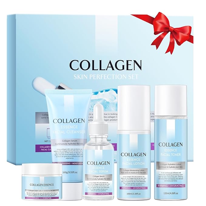 Skin Care Gift Set For Women, Valentine's Day Gifts, Anti Aging Skin Care Set With Collagen, Best Daily Hydrating Skin Care Kit, Beauty Gift Set, Skin Care Routine Kit For Women, Facial Self Care Kit