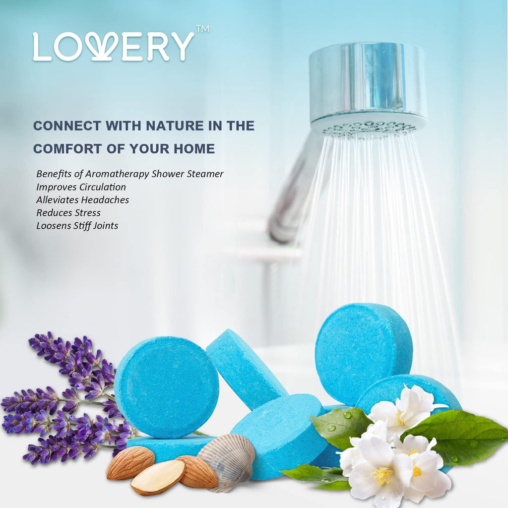 Shower Steamers Aromatherapy, 8 Essential Oil Bath Bombs for Your Shower, Natural Shower Tablets in Ocean Bliss, Honey Almond, Lavender & White Rose Jasmin, Birthday, Unique Gifts for Women