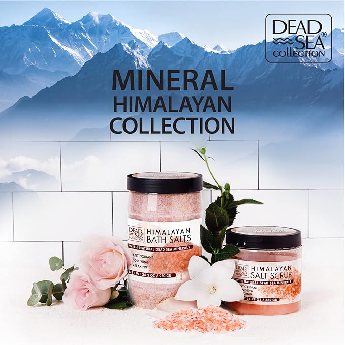 Dead Sea Collection Bath Salts Enriched -Himalayan + Coconut +Cherry Blossom -3 X (Large 34.2 OZ.). Nourishing Essential Body Care for Soothing and Relaxing Your Skin and Muscle