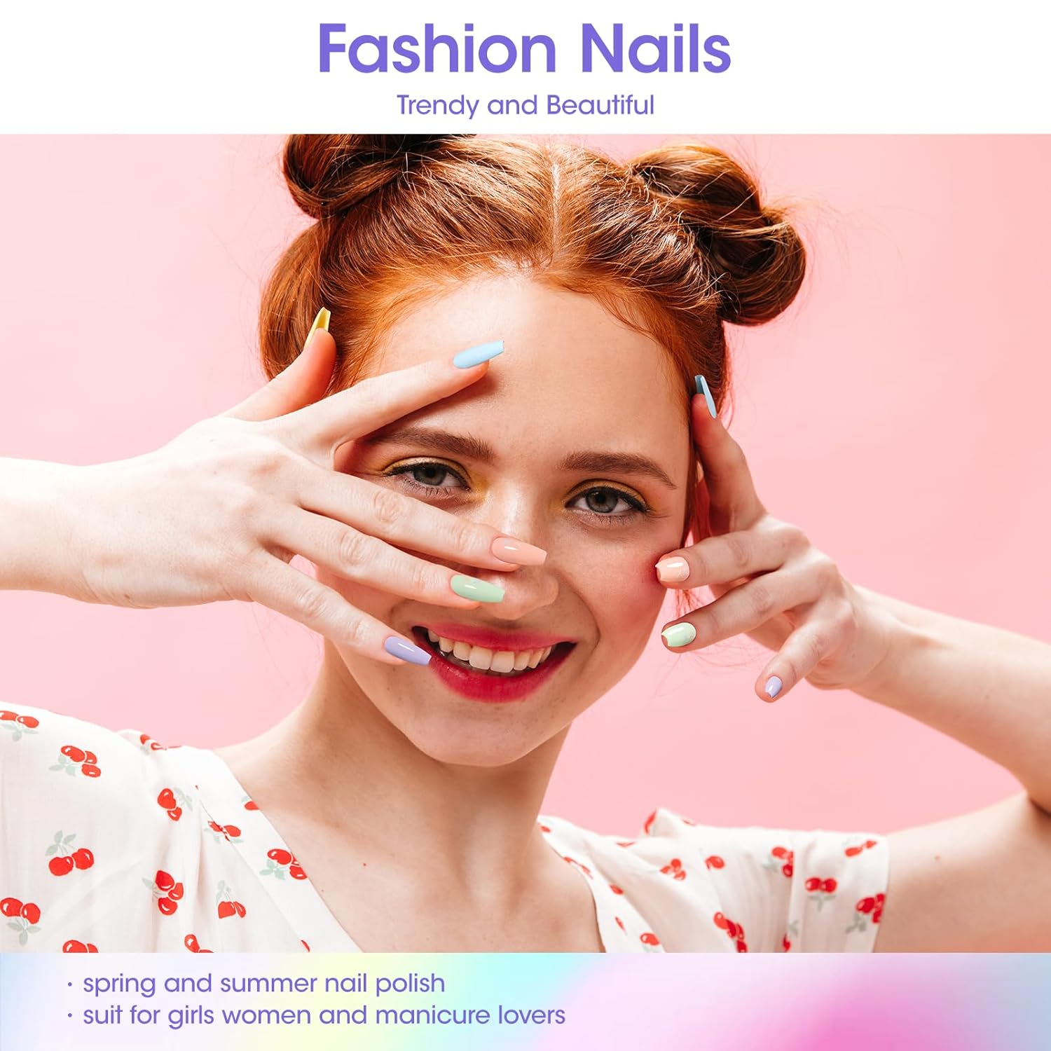 Gellen Pastel Regular Nail Polish Non Gel, Fast Air Drying Spring Summer Nail Polish No UV Light Needed Macaron 6 Colors Nude Pink Purple Blue Green Yellow Set for Women Manicure Home Salon, Hema Free