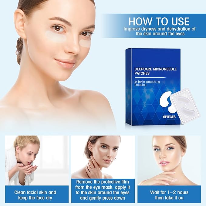 Malora Microglow Eye Patches, Malora Eye Patch, Microglow Patches, Everver Glowup Deep Care Microglow Patches, Women Face Wrinkles Deep Care Microglows Mask Set for Hydration & Soothing(1 Box)