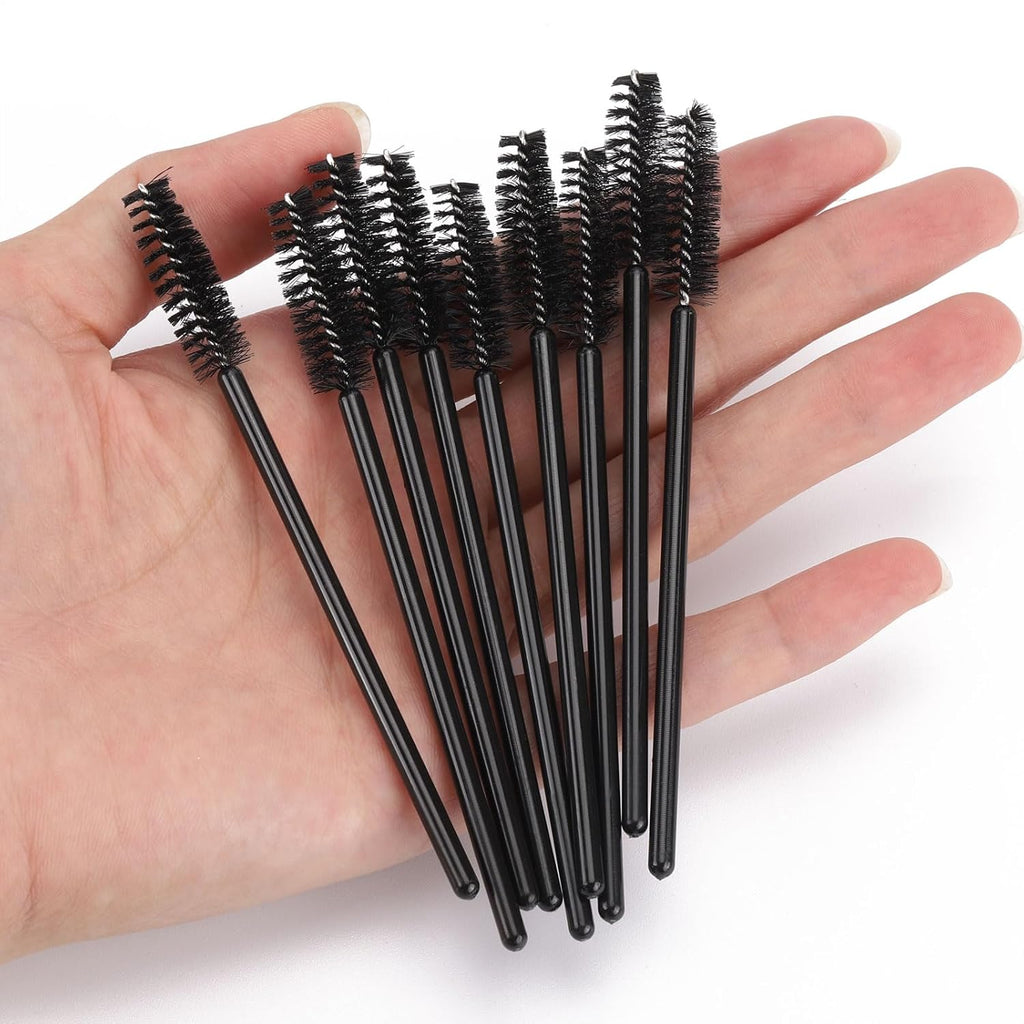 BTYMS 1200 Pieces Disposable Mascara Wands Eyelash Brush Brow Brushes Applicators Lash Spoolies for Eye Lash Extension - Black