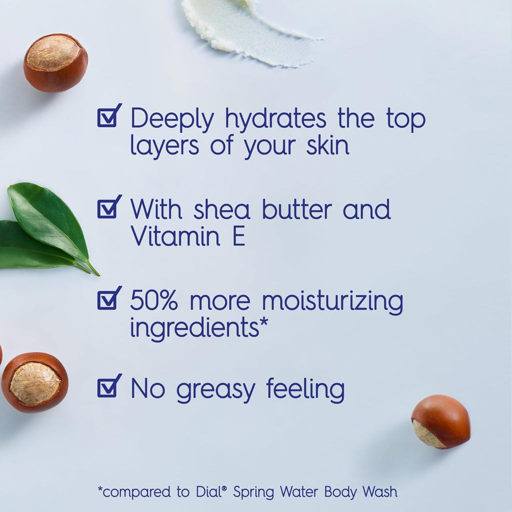 Dial Body Wash, Healthy Hydration, Shea Butter Extract plus Vitamin E, 16 fl oz (Pack of 4)