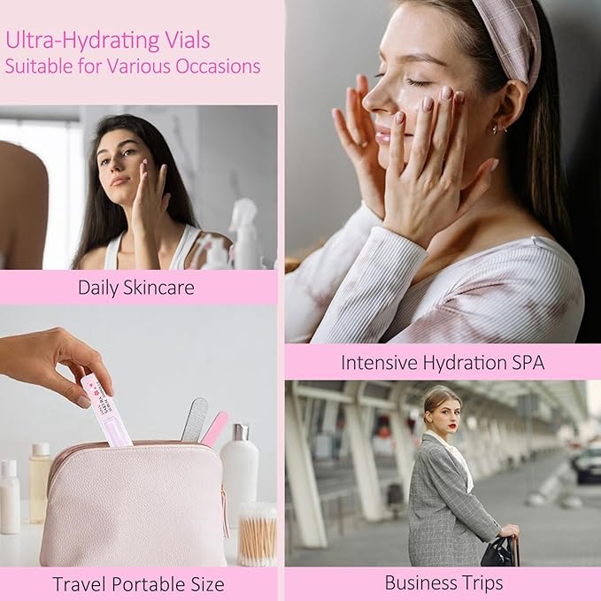 Hyaluronic Acid Serum For Face, Sakura Skincare Ultra-Hydrating Serum, Anti Aging Serums For Women Skin Nature Perfection Rejuvenate Face Essence, 30 PCS Single Use Hyaluronic Acid Tubes Facial Serums