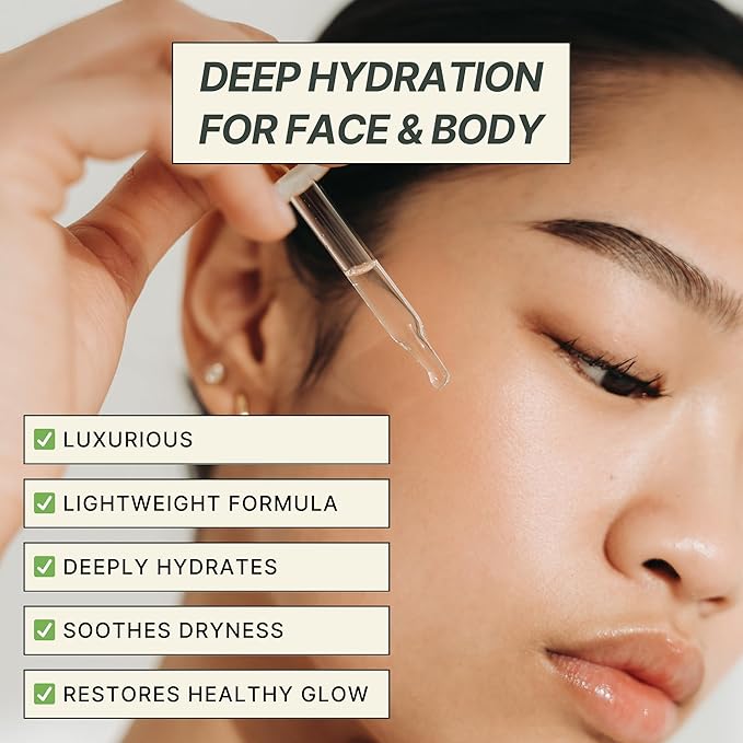 Moisturizing Oil for Face and Body – 100% Plant-Based, Vegan, and Cruelty-Free – Hydrating Blend with Argan Oil, Jojoba Oil, and Sweet Almond Oil – Plastic-Free Packaging – 30ml