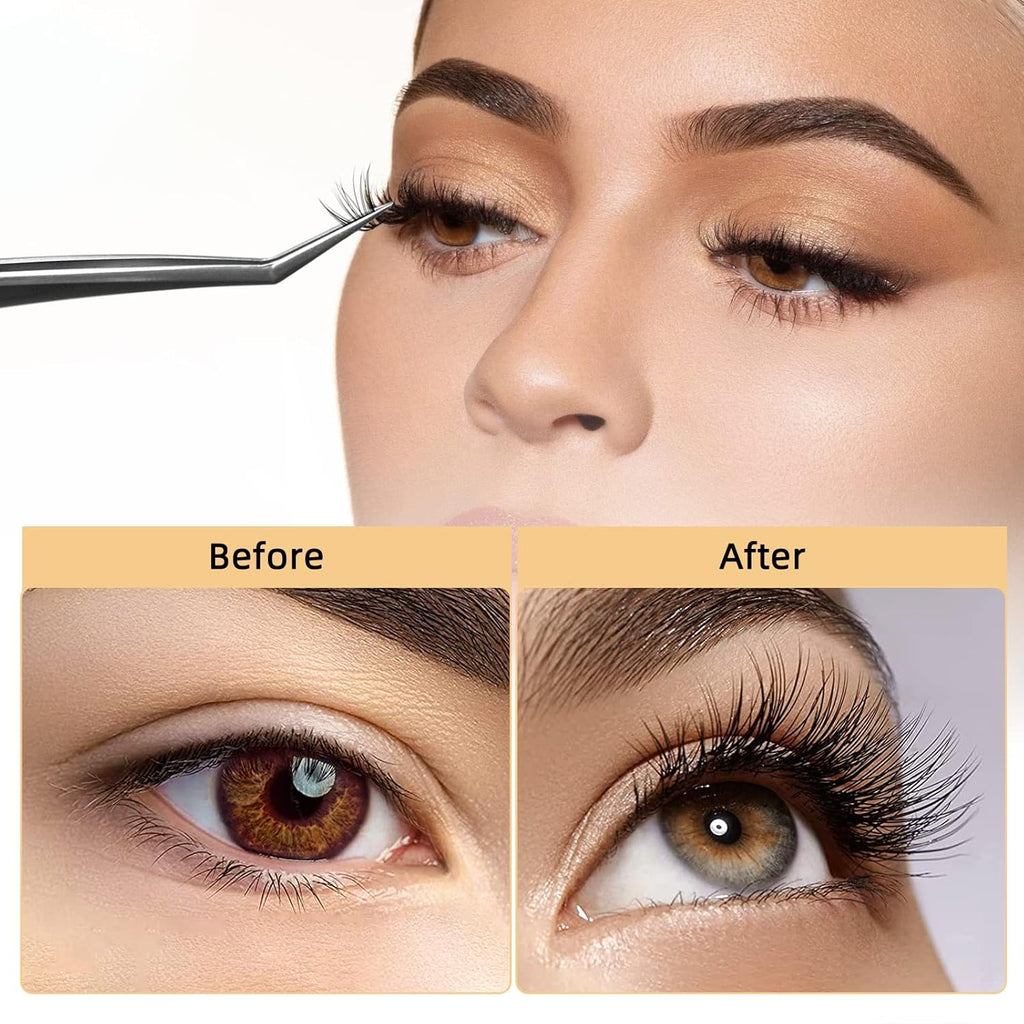 QUEWEL Lash Clusters 240Pcs Individual Lashes 20D 0.07D Curl 11mm Knot-Free Lash Extensions Clusters Lashes Soft&Natural False Eyelashes Individual DIY Eyelash Extension at Home(20D 0.07D 11)