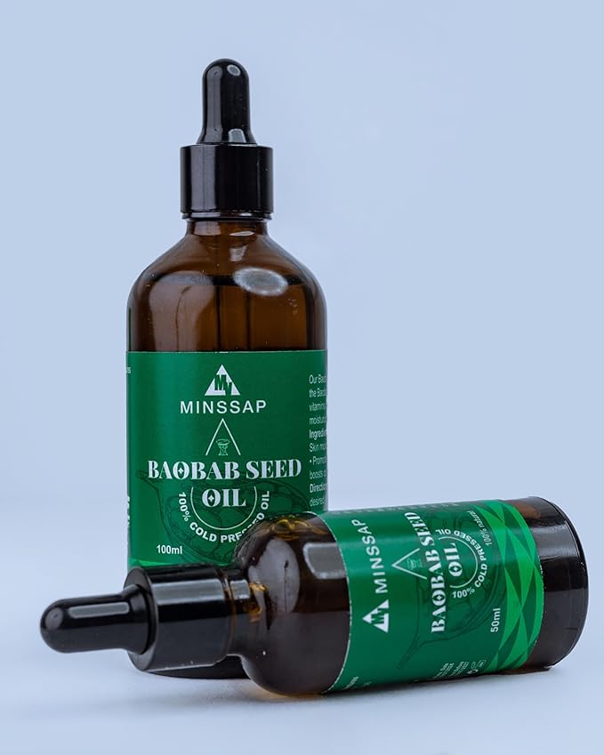 Minssap Ventures 3.4 fl oz Natural and Pure, Cold-Pressed Baobab Oil