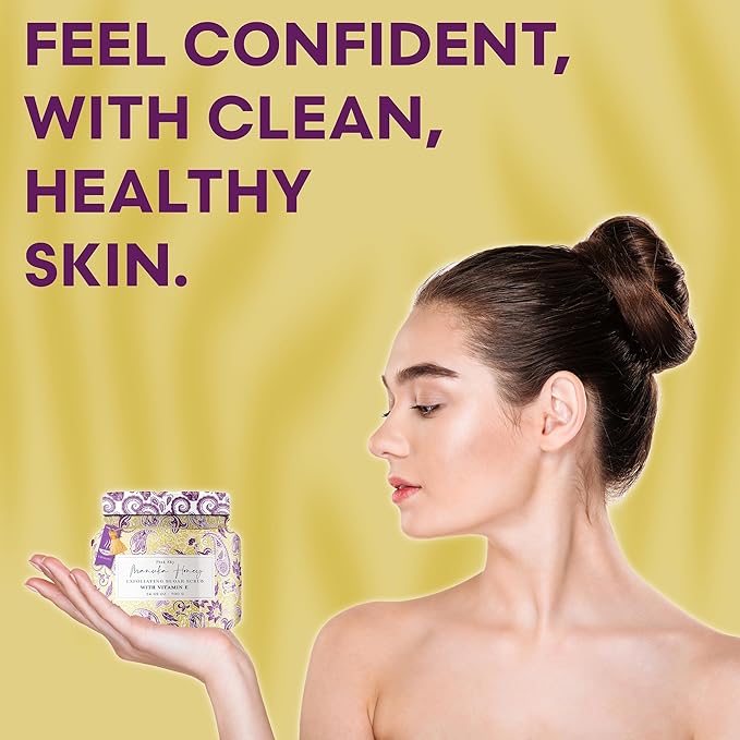 Pink Sky Exfoliating Body Scrub - Ultra Gentle Sugar Scrub for Smooth Skin - Premium Body Scrubs for Radiant, Soft Skin - Ideal Exfoliator for All Skin Types - 700g (Manuka Honey, 24.69 Oz)