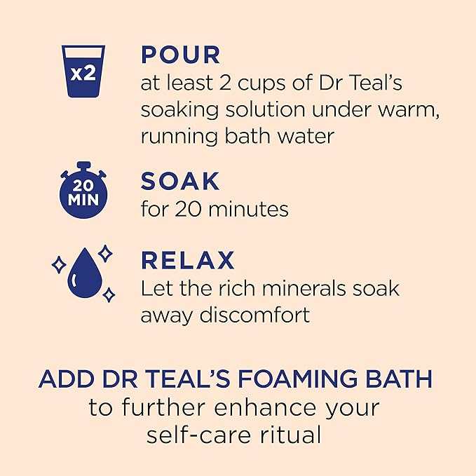 Dr Teal's Pure Epsom Salt Soak, Glow & Radiance with Vitamin C & Citrus Essential Oils, 3 lbs (Pack of 4)