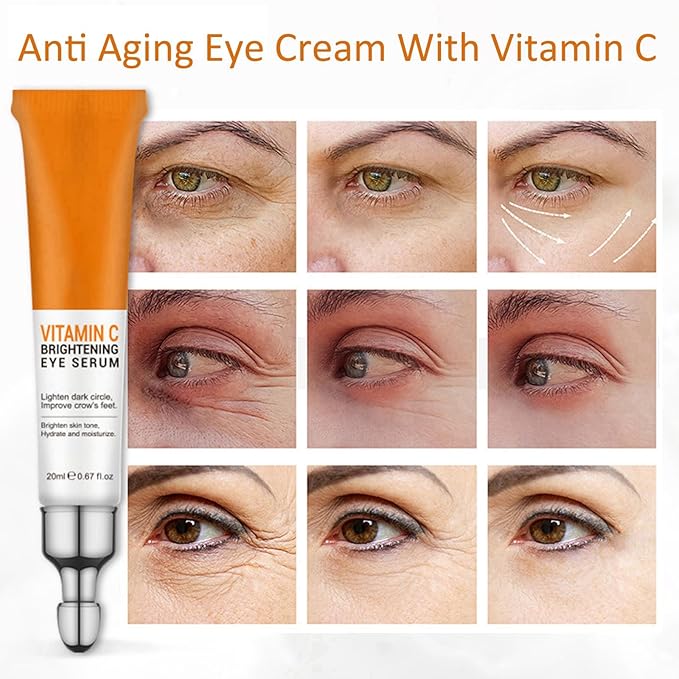 Vitamin C Eye Cream For Dark Circles, Under Eye Bag Cream Anti Aging Firming Creams For Women, Hydrating Eye Moisturizer Cream Reduce Fine Lines